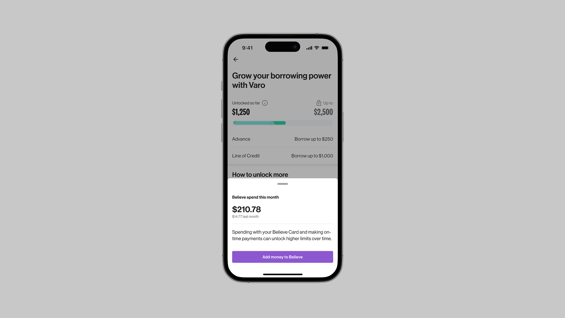 Varo app interface showing borrowing confusion